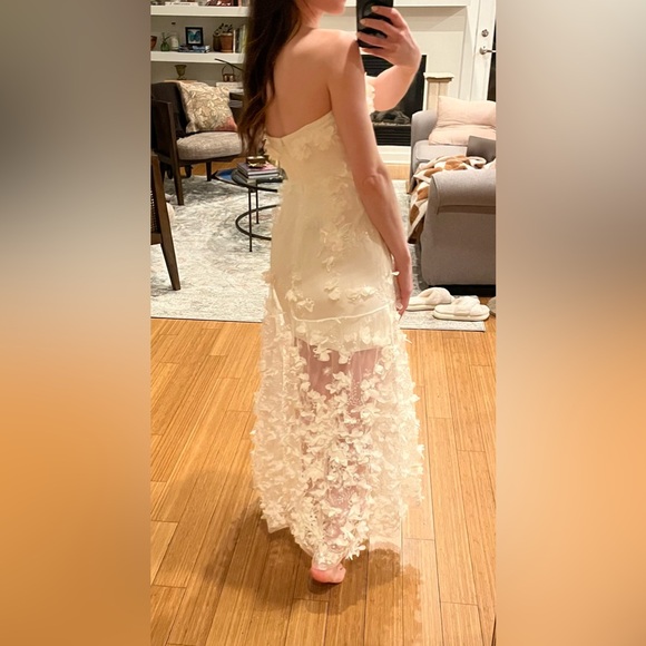 Helsi Audrey Square-Neck Floral Appliqué Sheer Midi Dress - Size XS - Picture 12 of 16